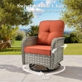 thumbnail image 4 of Ovios 3 Pieces Patio Furniture Set 2 Swivel Rocking Chairs Wicker Glider Chairs with Side Table for Backyard or Balcony, 4 of 8