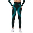 thumbnail image 3 of WLJ Women Color Block High Waist Butt Lift Tummy Control Yoga Pants, 3 of 7
