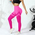 thumbnail image 6 of Mnuaqn Women High Waisted Leggings Seamless Workout Yoga Pants Butt Lift Tummy Control Hot Pink for Size M, 6 of 7