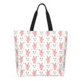 thumbnail image 1 of Fotbe Hello Rabbit Bolsa Tote Estética de Lona con Estampado para Mujer - Bolsa Reutilizable de Hombro Casual para Vacaciones, Compras, Trabajo y Gimnasio, 1 of 8