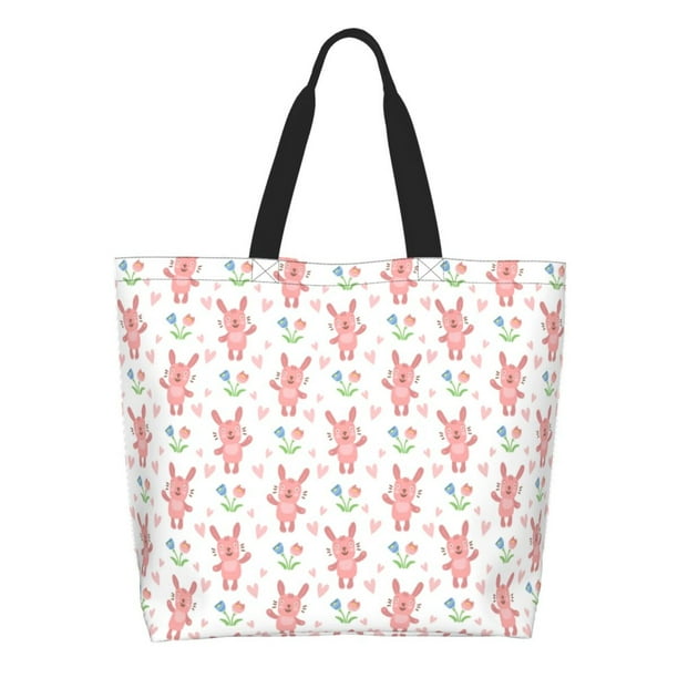 Disketp Hello Rabbit Bolsa Tote Estampada para Mujer, Bolso de Hombro y de Mano para Compras y Viajes