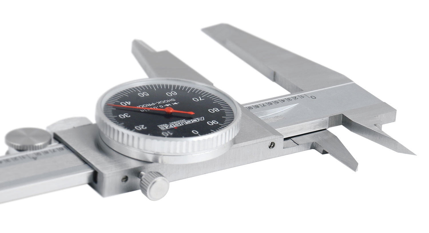 Accusize 0-12'' by 0.001'' Black Face, Red Needle, Dial Caliper Stainless Steel in Fitted Box, P920-B212