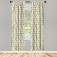 thumbnail image 3 of Ambesonne Retro Curtains, Memphis Style Motifs, Pair of 28"x84", Multicolor, 3 of 5