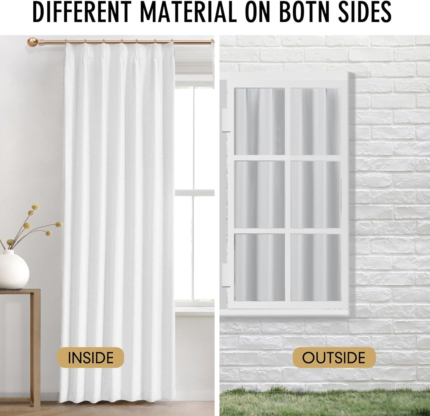 Parojati 2 Panels Linen Blend Pinch Pleated Curtains for Home, Blackout Heat Blocking Window Curtains for Bedroom,Living Room,Office, 40''W×84''L, Ivory