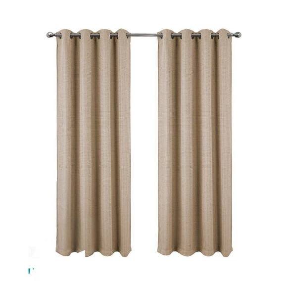 RT Designer Collection Demi Lux Jacquard Blackout Grommet Curtain Panel 52" x 84" Taupe