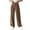 Brown, variant on Womens High Waisted Wide Leg Pants Pleated Tailored Trousers with Pockets Business Casual Dress Pants White L