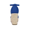 thumbnail image 2 of BLISSFUL STEP Women's Shoes Espadrille Platform Open Toe Ankle Strap Wedge Heels Sandals Dark Blue 8.5, 2 of 7