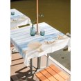 thumbnail image 2 of Outdoor Tablecloth with Umbrella Hole for Patio/Picnic/Party/Camping, Nautical Coastal Waterproof Table Cloth Square Cover Washable, Ocean Starfish Shells Conch Waves Watercolor (54"x 54"), 2 of 8