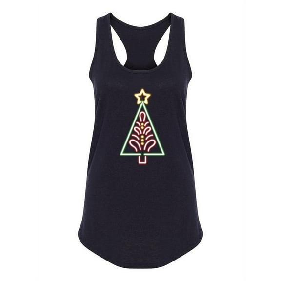 Christmas Tree Neon Bright Tank Women -Image by Shutterstock, Female Medium