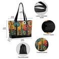 thumbnail image 2 of FORMRS Canvas Laptop Tote Bag for Women with 15.6" Computer Compartments Shoulder Handbag, Red Colorful Flowers with Dots, 2 of 7
