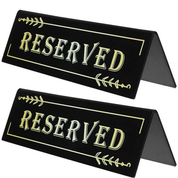 BESTOYARD Black Acrylic Reserved Table Cards for Wedding Party and Restaurant Use 2Pcs