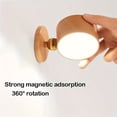 thumbnail image 2 of Lámpara de pared LED de madera, regulable y giratoria de 360°, recargable, luz nocturna LED magnética a pilas., 2 of 5