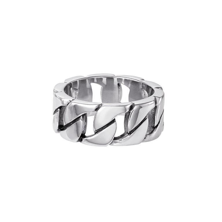 Curb Chain Link Ring in Sterling Silver