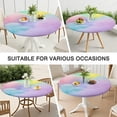thumbnail image 7 of Dreamy Pastel Sky Round Fitted Tablecloth with Elastic Edge,Dining Table Cover Waterproof,Outdoor Round Tablecloth for Camping,Dining,Indoor and Outdoor, 7 of 7