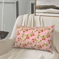 thumbnail image 5 of Zufioo Strawberry Floral Print Double-sided Plush Pillow Cover,Decorative Pillow Protector without Pillow Core, Suitable for Sofa, Bedroom, Car-20"x30", 5 of 6