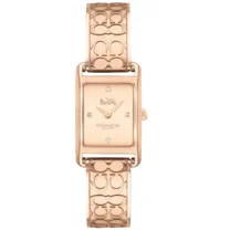 Coach Allie 14503382 Rose Gold Logo Dial Stainless Steel Bangle Womens Watch