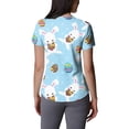 thumbnail image 6 of OIOLOYJM Easter Scrubs Tops for Women Funny Medical Bunny Eggs Graphic Tops Short Sleeve V Neck Shirt Holiday Oversized Blouse with 2 Pockets Light Blue M, 6 of 6