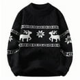 thumbnail image 2 of Christmas Sweaters for Men - Sweater, Mens Christmas Knit Mock Turtleneck Sweater Loose Xmas Deer Sweaters Long Sleeve Round Neck Pullover Sweater, 2 of 3