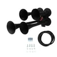 thumbnail image 2 of Kit De Bocina De Tren, 4 Bocinas De Trompeta Súper Durabilidad A Prueba De Polvo DC 12V Negro Antihumedad Resistente Al Desgaste Para Camiones Para Barcos Para Motocicletas, 2 of 7
