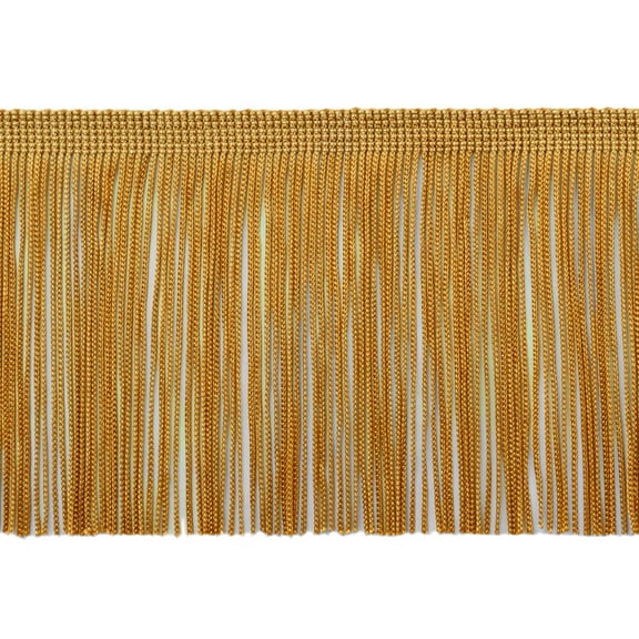 4" (10cm) Chainette Fringe Trim # CF04,, Antique Gold #C4 (Dark Yellow Gold) 5 Yards (15 ft/4.5m)