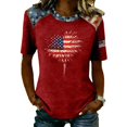 thumbnail image 2 of Womens 4th of July Shirts 250 Anniversary USA Graphic Tee American Flag Print Crewneck Patriotic Summer Festival Top, 2 of 4