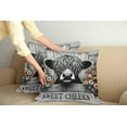 thumbnail image 2 of Ambesonne Rustic Throw Pillow Cover 2 Pack, Vintage Farmhouse Cow Cheeks, 18", Grey Black and Orange, 2 of 7