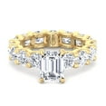 thumbnail image 2 of Kelsey - Moissanite Emerald & Round Lab Diamond Eternity Engagement Ring, 2 of 4