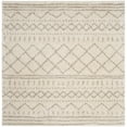 thumbnail image 4 of SAFAVIEH Arizona Teagan Geometric Striped Shag Area Rug, Ivory/Beige, 5'1" x 5'1" Square, 4 of 8