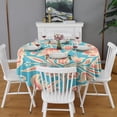 thumbnail image 2 of Round Waterproof Tablecloth 60×60 Inch, Decorative Pattern Reusable Indoor/Outdoor Durable Table Cover for Party Kitchen Dinner Room Decor, 2 of 6