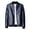 Blue, variant on Kureaily Men's Stand Collar Leather Jacket Lightweight Leather Outwear
