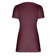 thumbnail image 5 of Abomasnow Womens Front Knotted V-Neck Blouse T Shirt Casual Short Sleeve Tunic Tops Summer Solid Pullover Tees, 5 of 6