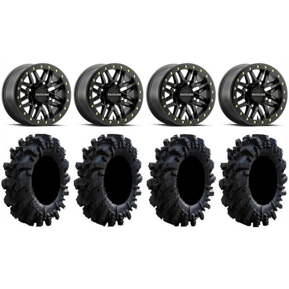 Raceline Ryno Bdlk 14" Bk Wheels 28" Intimidator Tires Polaris RZR XP 1000 / PRO XP / Ranger XP 900/1000