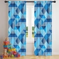 thumbnail image 5 of Blackout Kids Curtains,Blue Geometric Pattern Childrens Insulated Curtains Set Of 2,Bedroom Essentials,Toddler Room Decor 42"x84", 5 of 5