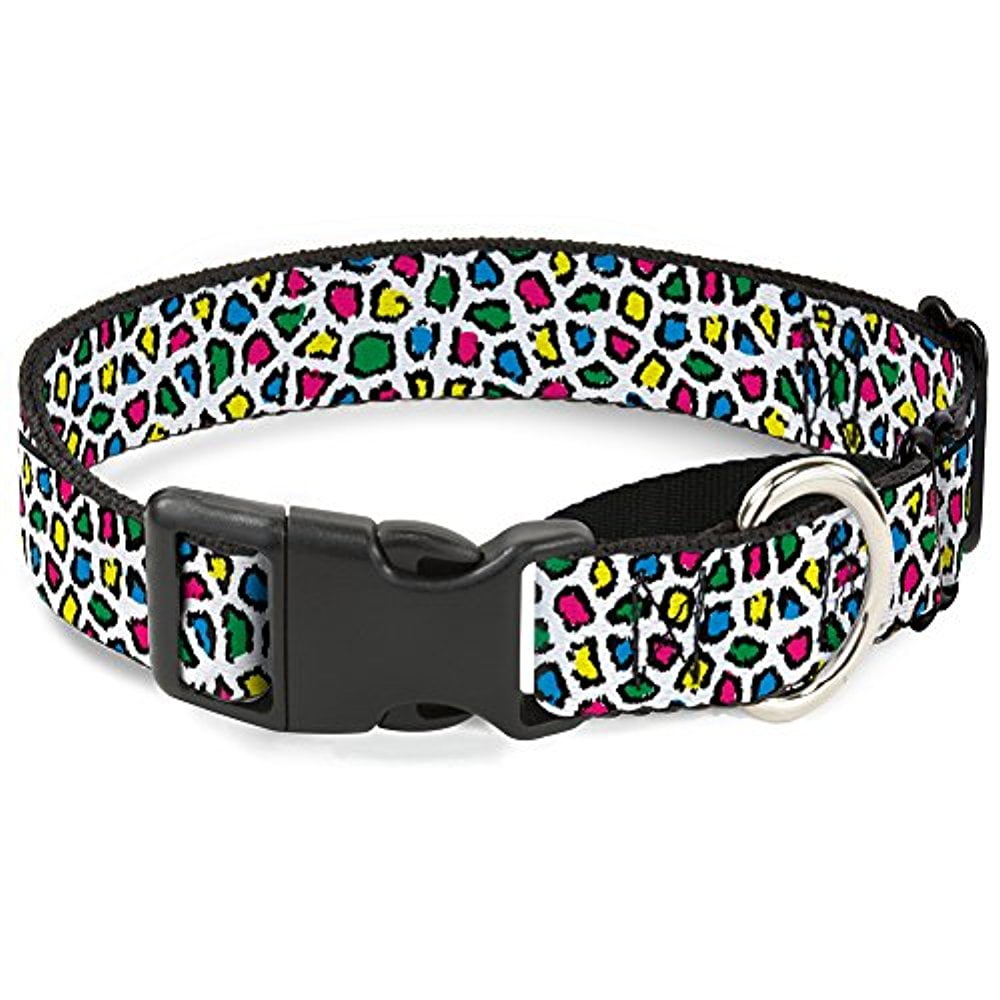Buckle-Down MGC-W31234-L Leopard White Multicolor Martingale Dog Collar