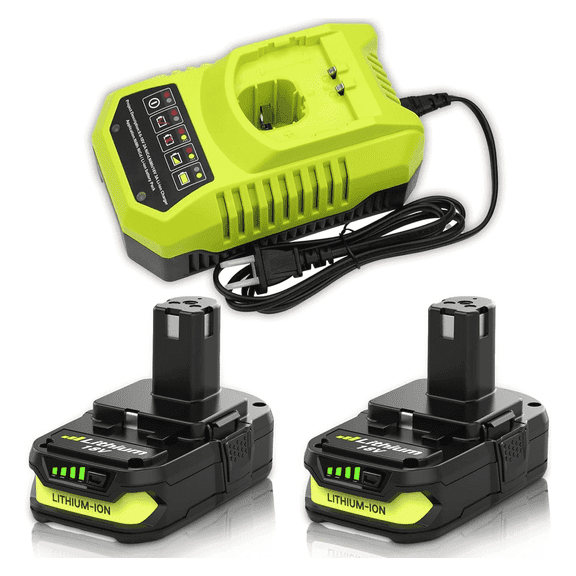 2 Pack P102 18V 3.6Ah for Ryobi Battery    P117 12V-18V Charger Combo Compatible with P100 P102 P108 P109 for Lithium-Ion/NiCad/NiMh