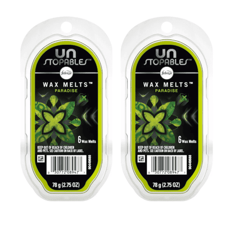 Febreze Unstopables Wax Melts Refills, Paradise Scent, Air Freshener, 2-Pack