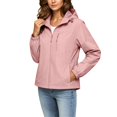 thumbnail image 5 of RoamHome Women's Waterproof Windbreaker Fleece Lined Hooded Jacket Lightweight Hiking Camping Outdoor Windproof Coat, 5 of 7