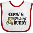 thumbnail image 3 of Inktastic Opa's Fishing Buddy Boys Baby Bib, 3 of 4