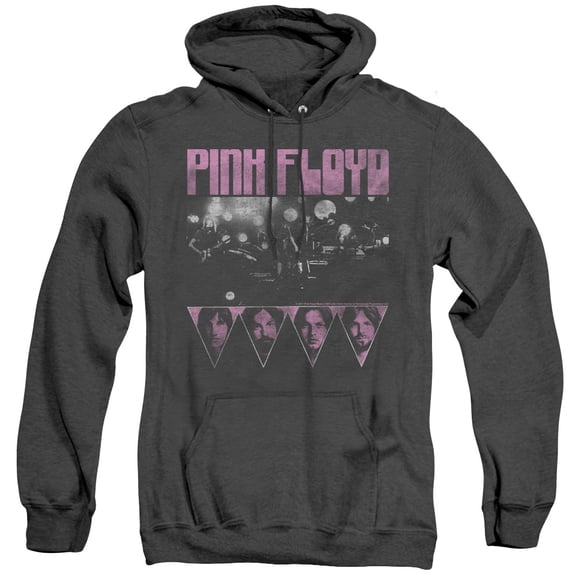 Pink Floyd Pink Four Adult Heather Hoodie Sweatshirt Black