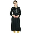 thumbnail image 1 of Bimba Women Classic Kurti Full Sleeve Formal Long Rayon Blouse Tunic, 1 of 1