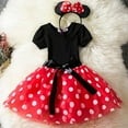 thumbnail image 3 of Ensemble de Robe Princesse en Tulle à Manches Courtes avec Bandeau Minnie Mouse pour Filles, 3 of 4