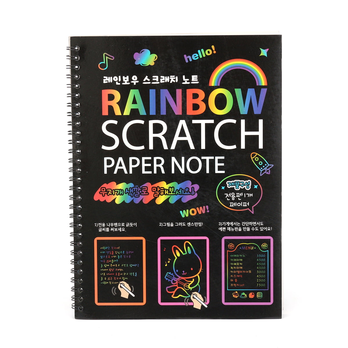 Children Education Activity with 6 Tools DIY City Landscape Doodles Pad Rainbow Painting Scratch Art Paper Drawing Paper for Adults and Kids