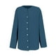 thumbnail image 4 of Blusa holgada con botones para mujer: camisa de manga larga y color liso, top informal con cuello en V para el trabajo o el fin de semana, tallas S-5XL., 4 of 4