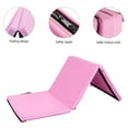 thumbnail image 4 of GoDecor 4.5' Folding Gymnastics Mat, 4.5' x 2' x 1.2"PU Leather Tumbling Mats,Pink, 4 of 8
