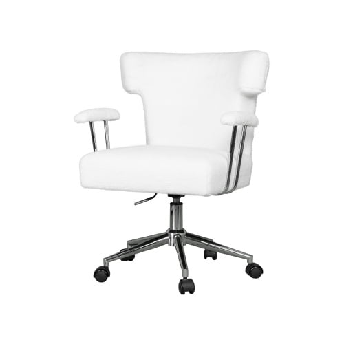 Faux Fur Vanity Chair, Elegant Fluffy Vanity Chair for Girls Women, Height AdjustableModern