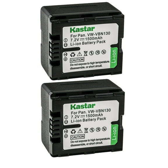 Kastar 2-Pack Battery VW-VBN130 Replacement for Panasonic VW-VBN070, VW-VBN130, VW-VBN260 Battery, Panasonic HDC-TM900K, HDC-TM900P, HDC-TM900PC, HC-X800, HC-X800GK, HC-X900, HC-X900GK Camera