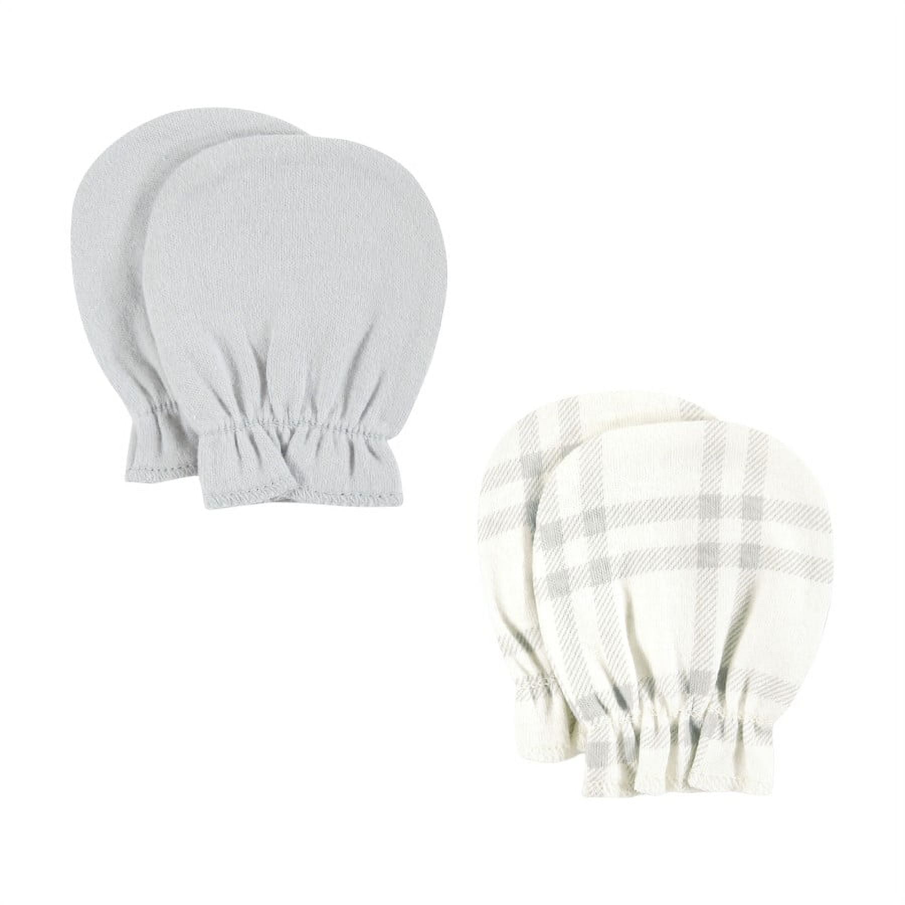【★安心の定価販売★】 Hudson Baby Gray 10pk, Mittens Scratch Cotton Infant ベビー