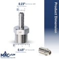 thumbnail image 2 of MAACFLOW Manguera de acero inoxidable con púas de 3/16 pulgadas de identificación de manguera a 1/4 pulgadas macho NPT (rosca OD 0,45 pulgadas) conector adaptador (paquete de 1), 2 of 5