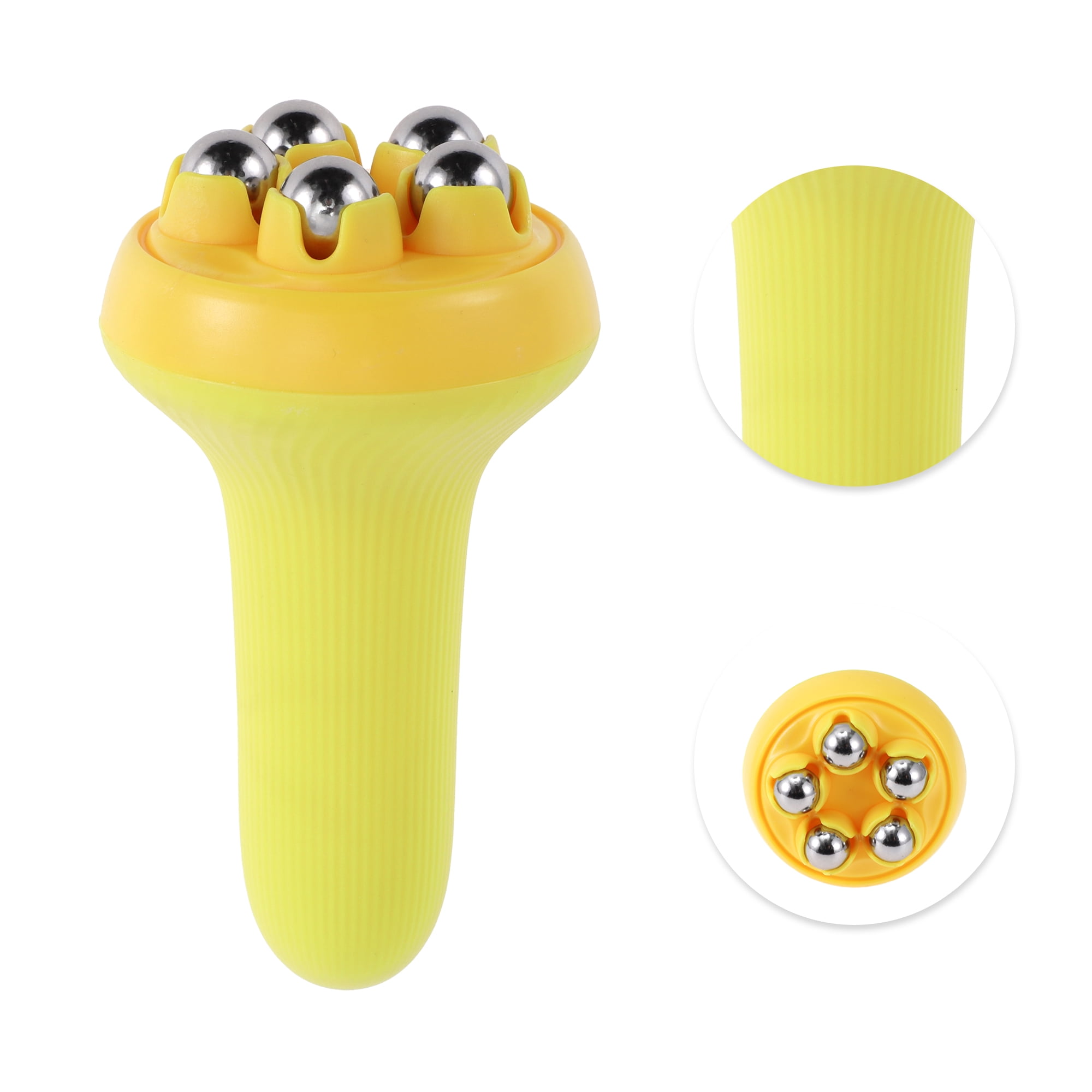 Unique Bargains Roller Massager Manual for Face and Body Ease Yellow