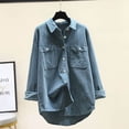 thumbnail image 2 of Timegard Womens Button down Shirts Long Sleeve Lapel Neck Blouse Fall Casual Comfy Jackets Solid Color, 2 of 3